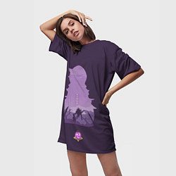 Футболка женская длинная RAZOR РЕЙЗОР ГЕНШИН, цвет: 3D-принт — фото 2