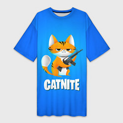 Женская длинная футболка Catnite