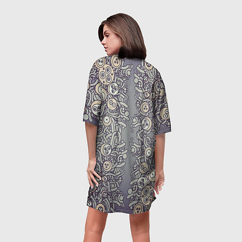 Женская длинная футболка Психоделика киберпанк / 3D-принт – фото 4