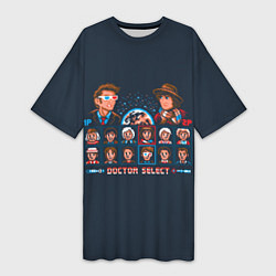 Женская длинная футболка Доктор Кто 8 бит