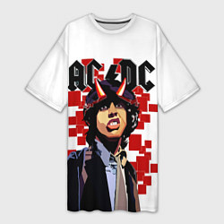 Женская длинная футболка ACDC Ангус Янг