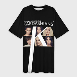 Женская длинная футболка Семейство Кардашьян