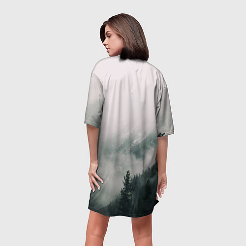 Женская длинная футболка FENRIR РУНЫ RUNES Z / 3D-принт – фото 4