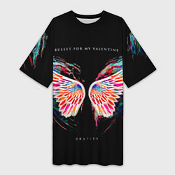 Футболка женская длинная Gravity - Bullet For My Valentine, цвет: 3D-принт