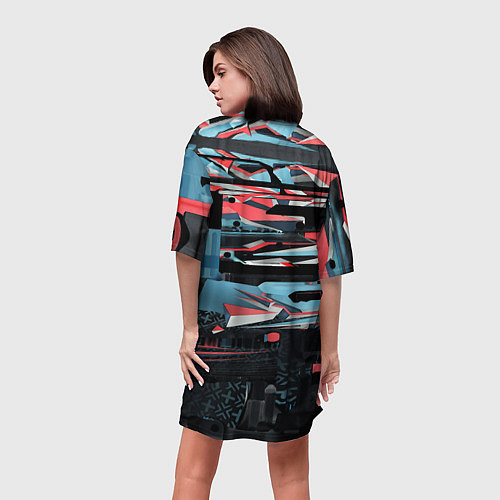 Женская длинная футболка Point Disarray Буйство красок / 3D-принт – фото 4