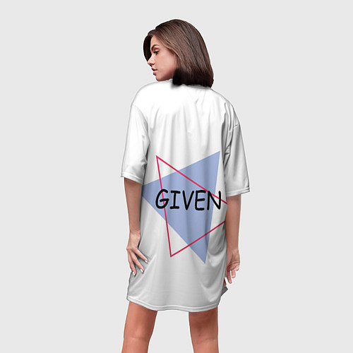 Женская длинная футболка Рицка Уэнояма с треугольниками / 3D-принт – фото 4