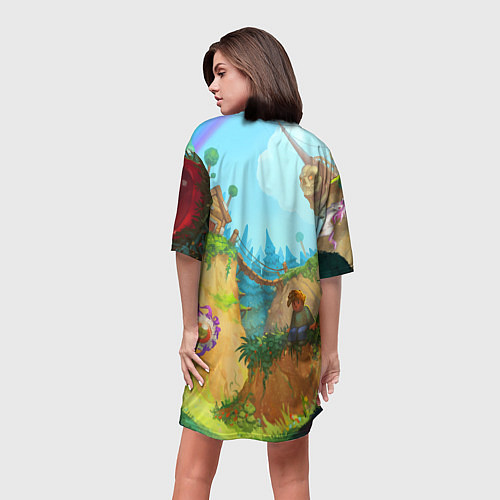 Женская длинная футболка Terraria Террария Z / 3D-принт – фото 4