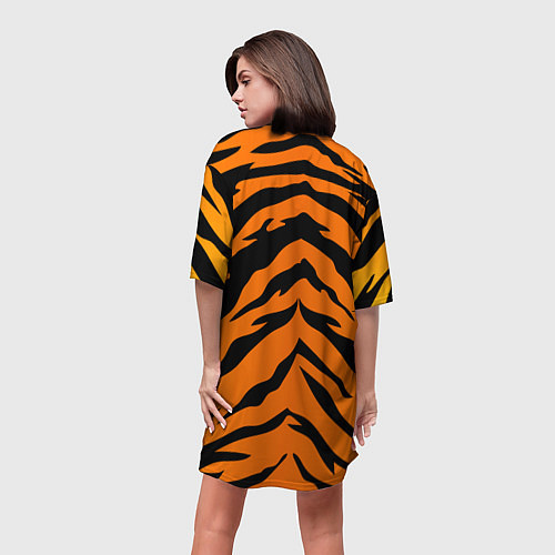 Женская длинная футболка Шкура тигра / 3D-принт – фото 4