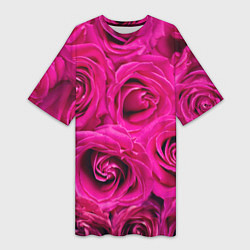 Женская длинная футболка Бутоны Розы
