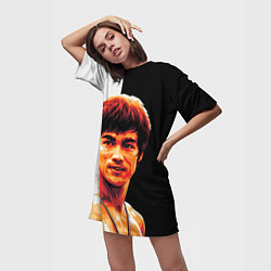 Футболка женская длинная Jeet Kune Do, цвет: 3D-принт — фото 2