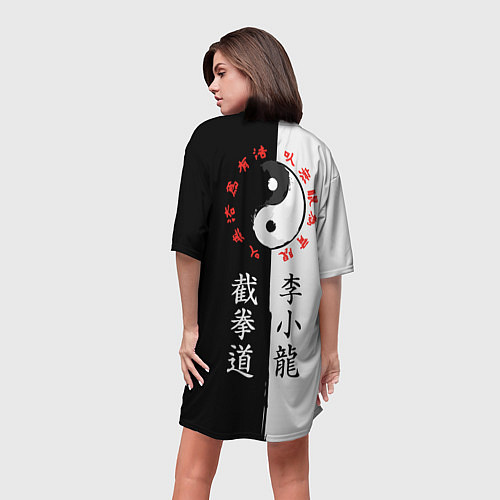 Женская длинная футболка Jeet Kune Do / 3D-принт – фото 4