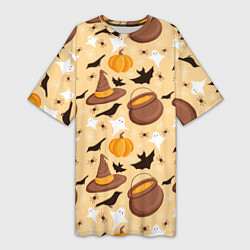 Женская длинная футболка Хеллоуин у ведьмы