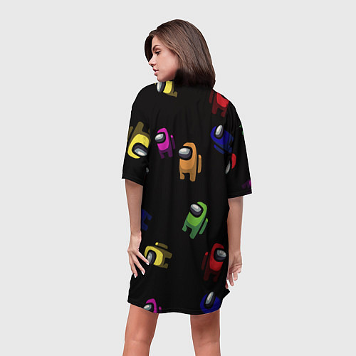 Женская длинная футболка Among Us Impostor / 3D-принт – фото 4