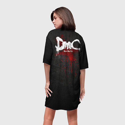Женская длинная футболка Black Dante / 3D-принт – фото 4