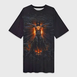 Женская длинная футболка Clayman - In Flames