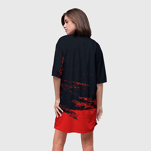Женская длинная футболка Вервульф / 3D-принт – фото 4