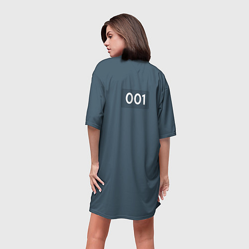 Женская длинная футболка Игра в кальмара: 001 / 3D-принт – фото 4