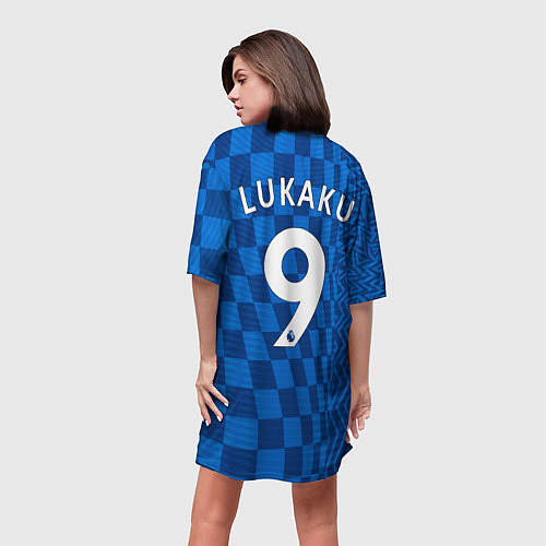Женская длинная футболка Лукаку Челси форма 20212022 / 3D-принт – фото 4