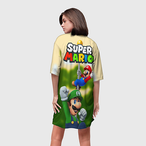 Женская длинная футболка 3DMario / 3D-принт – фото 4