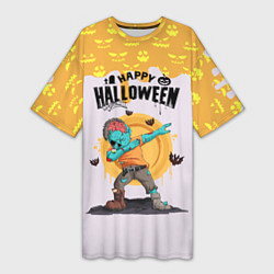 Футболка женская длинная Dab zombie halloween, цвет: 3D-принт