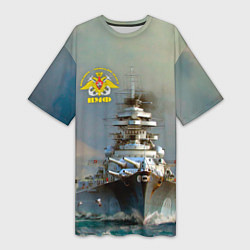 Женская длинная футболка ВМФ Военно-Морской Флот