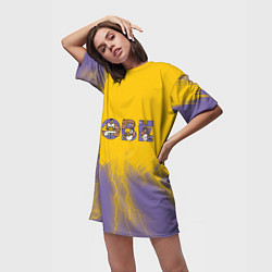 Футболка женская длинная Коби Брайант Kobe Bryant, цвет: 3D-принт — фото 2