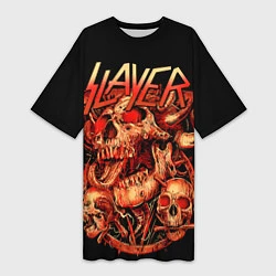 Футболка женская длинная Slayer, Reign in Blood, цвет: 3D-принт