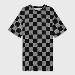 Женская длинная футболка Шахматные Клетки