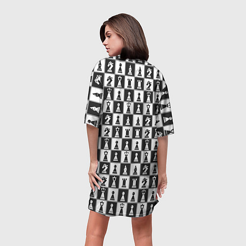 Женская длинная футболка Шахматы Шахматные Фигуры / 3D-принт – фото 4