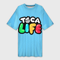 Футболка женская длинная Toca Life: Logo, цвет: 3D-принт