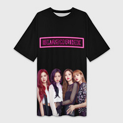 Женская длинная футболка BLACKPINK NEON