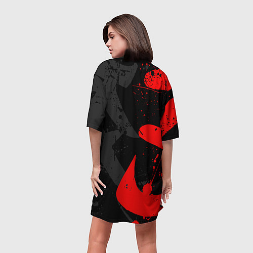 Женская длинная футболка GHOST OF TSUSHIMA ПРИЗРАК ЦУСИМЫ / 3D-принт – фото 4