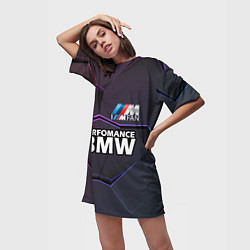 Футболка женская длинная BMW Perfomance, цвет: 3D-принт — фото 2