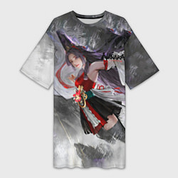 Женская длинная футболка Нарака полёт мага