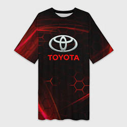 Женская длинная футболка Toyota Неоновые соты