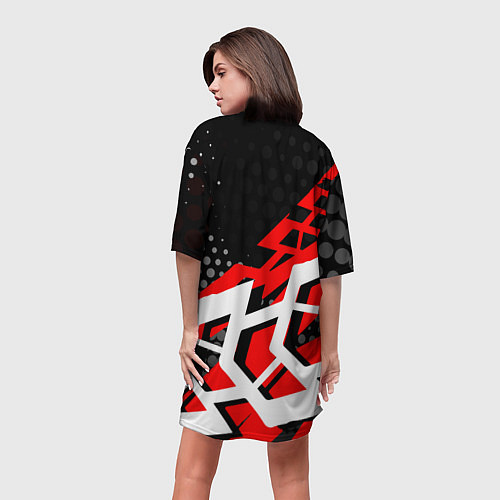 Женская длинная футболка Honda Хонда / 3D-принт – фото 4