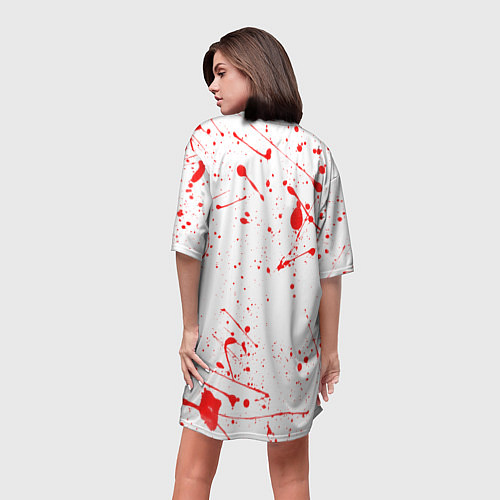 Женская длинная футболка BERSERK брызги краски / 3D-принт – фото 4