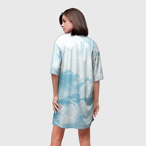 Женская длинная футболка Плотные облака / 3D-принт – фото 4