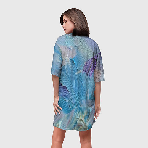 Женская длинная футболка Оставленная краска / 3D-принт – фото 4