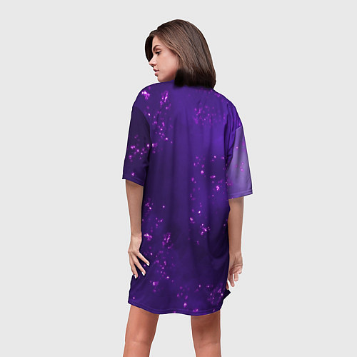 Женская длинная футболка ФИШЛЬ FISCHL ЭЛЕКТРО / 3D-принт – фото 4