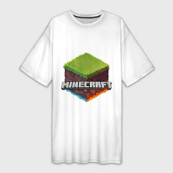 Женская длинная футболка Minecraft кубик