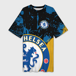 Женская длинная футболка ЧЕЛСИ CHELSEA GOLDEN LOGO