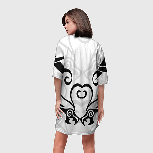 Женская длинная футболка WALHALLA TEAM DRAKEN TATTOO / 3D-принт – фото 4