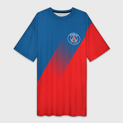 Футболка женская длинная PSG GRADIENT SPORT UNIFORM, цвет: 3D-принт