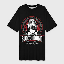 Футболка женская длинная Бладхаунд Bloodhound, цвет: 3D-принт