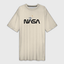 Женская длинная футболка NASA Космос - космонавт
