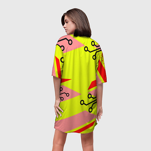 Женская длинная футболка Cyberpunk 2077 Киберматрица / 3D-принт – фото 4