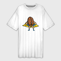 Женская длинная футболка Кофейный Супергерой