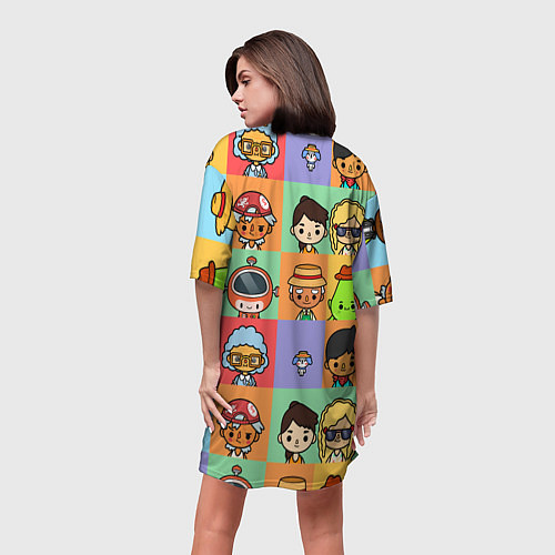 Женская длинная футболка TOCA BOCA WORLD HERO / 3D-принт – фото 4