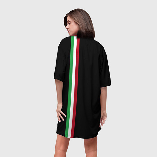Женская длинная футболка DUCATI MOTOCYCLE ITALY LINE / 3D-принт – фото 4